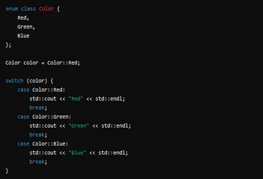 C++ enhanced enumeration code example